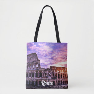 Tote Bag Peinture du Colisée à Rome au coucher du soleil