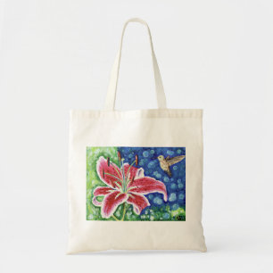 Tote Bag Peinture en lys de colibri et de stargazer