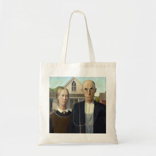 Tote Bag Peinture gothique américaine par Grant Wood