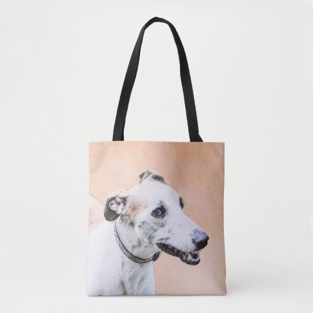 Tote Bag Peinture Greyhound - Cute Original Chien Art (Devant)