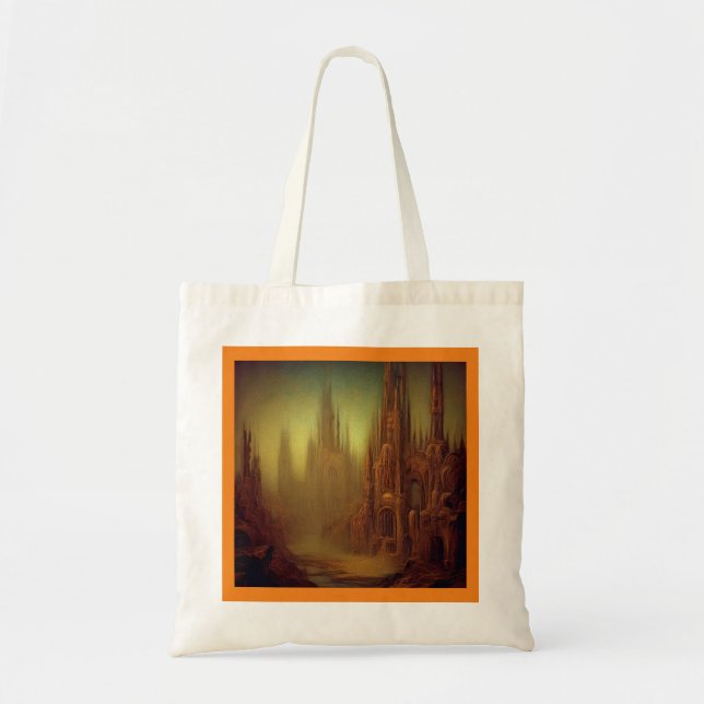 Tote Bag Peinture Imaginaire 9 - Ville abandonnée (Devant)
