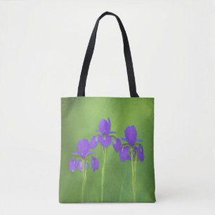 Tote Bag Peinture Iris Violet - Art Fleur Originale