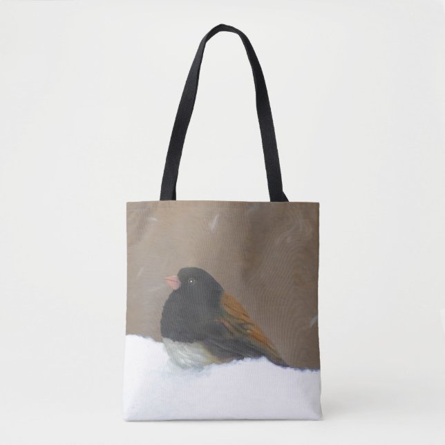 Tote Bag Peinture Junco foncée - Art original pour oiseaux (Devant)