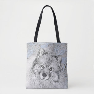 Tote Bag Peinture Keeshond Beth - Joli art original chien