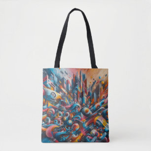 Tote Bag peinture murale graffitis art de rue urbain abstra