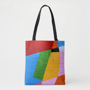 Tote Bag Peinture murale rose et jaune