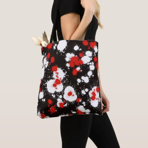 Tote Bag Peinture noire, blanche et rouge