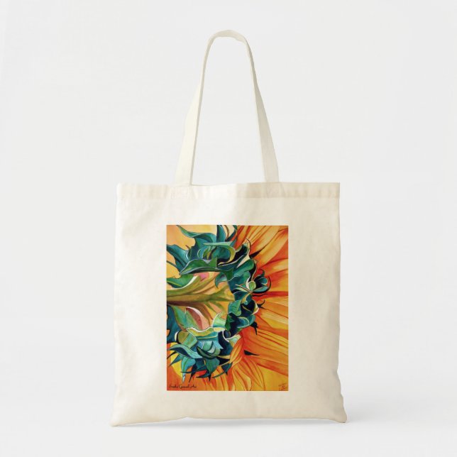 Tote Bag Peinture originale aquarelle tournesol jaune (Devant)
