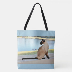 Tote Bag Peinture paisible de chat siamois