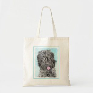 Tote Bag Peinture russe Terrier noir - Chien original migno