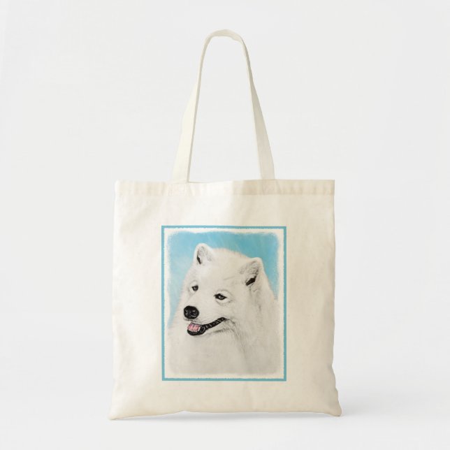 Tote Bag Peinture Samoyed - Cute Original Chien Art (Devant)