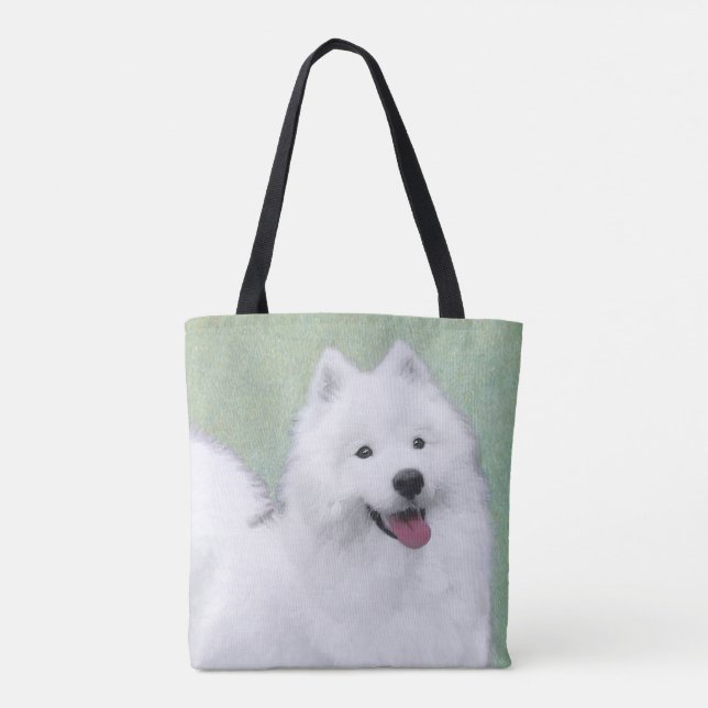 Tote Bag Peinture Samoyée - Cute Original Dog Art (Dos)
