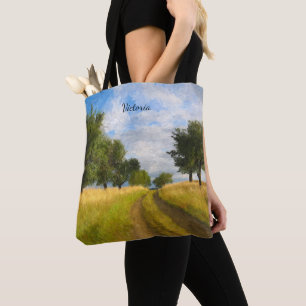 Tote Bag Peinture sur route de campagne personnalisée