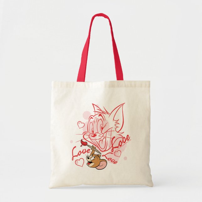 Tote Bag Peinture Tom & Jerry Valentine (Devant)