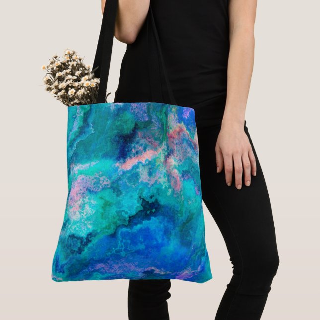 Tote Bag Peinture turquoise en Abalone Shell (De près)