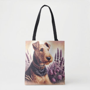 Tote Bag Peinture vintage Airedale Terrier