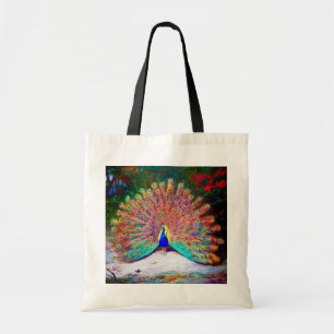 Tote Bag Peinture vintage de paon