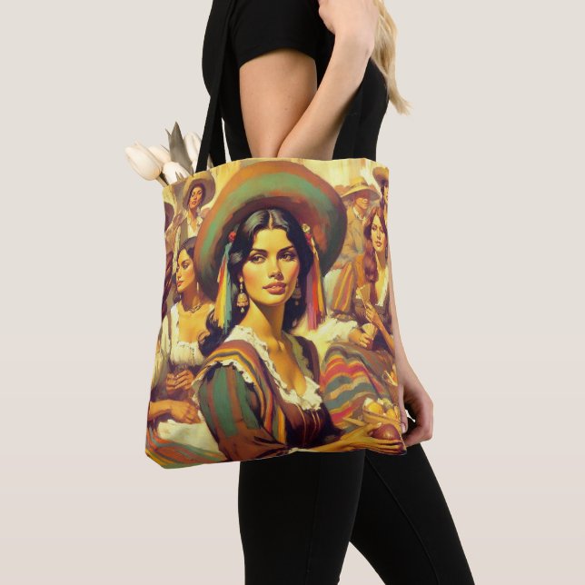 Tote Bag Peinture vintage Latina (De près)