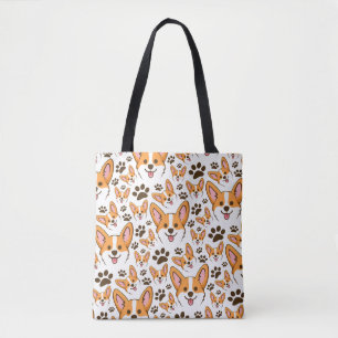 Tote Bag Pembroke Welsh Corgi Chien Coquelicot