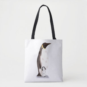 Tote Bag Penguin élégant réaliste avec bébé