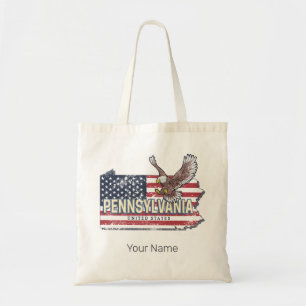 Tote Bag Pennsylvanie State Map États-Unis Vintage USA