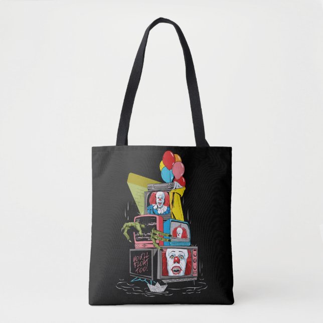 Tote Bag Pennywise TV Stack classique - vous flotterez trop (Devant)