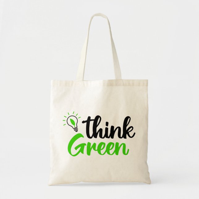 Tote Bag penser vert (Devant)