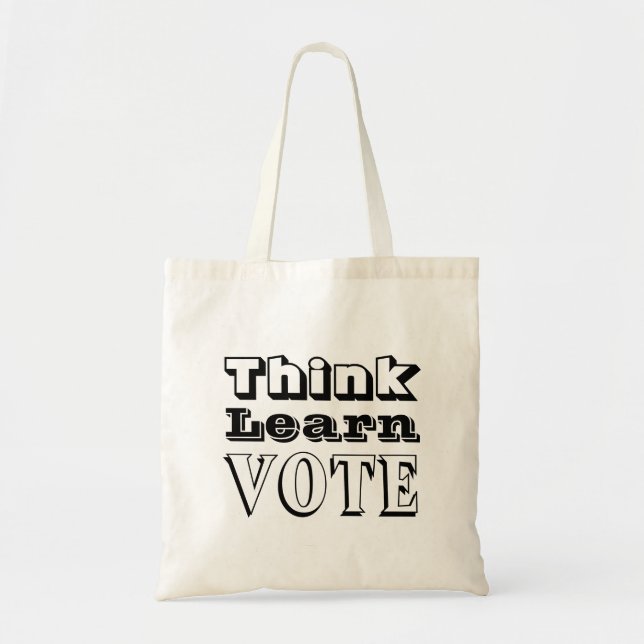 Tote Bag Pensez, apprenez, votez (Devant)