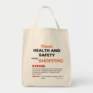 Tote Bag Pensez le panneau d'avertissement drôle de