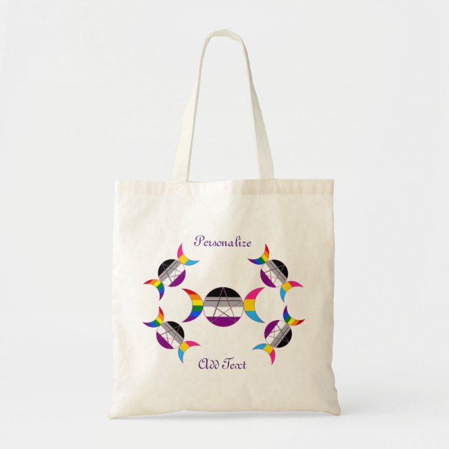 Tote Bag Pentacle de la déesse gay pride Triple Moon (Devant)