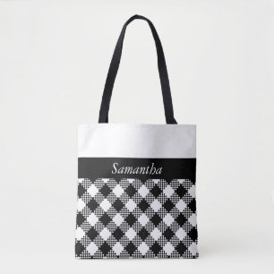 Tote Bag Pepita Carré motif noir & blanc + vos idées