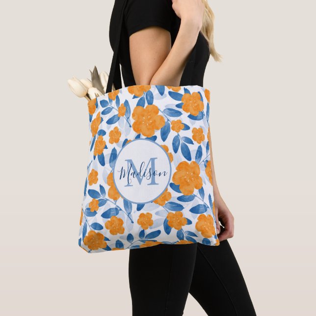 Tote Bag Pépites d'aquarelle et Motif Feuille (De près)