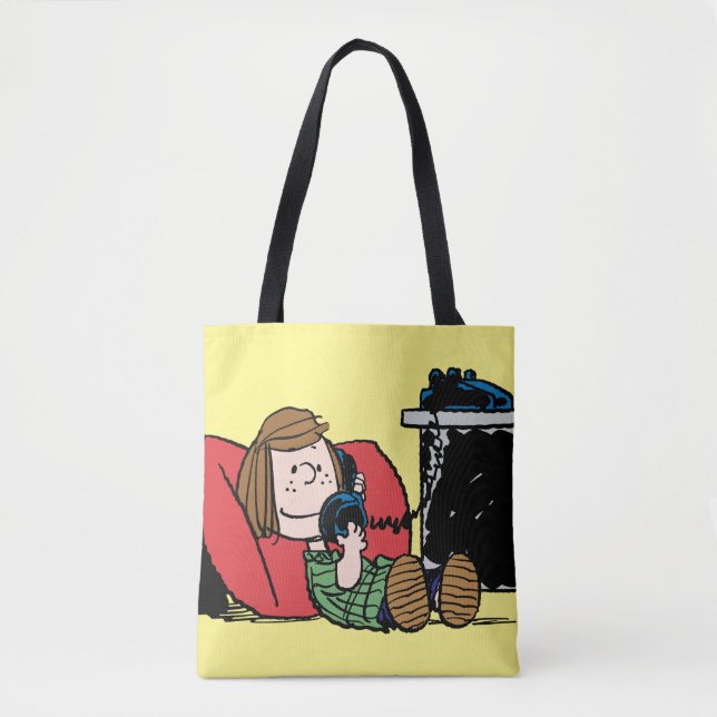 Tote Bag Peppermint Patty sur le téléphone (Devant)