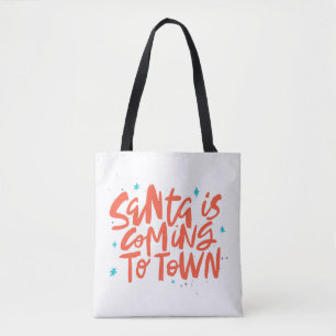 Tote Bag Père Noël arrive à Town Holiday Design