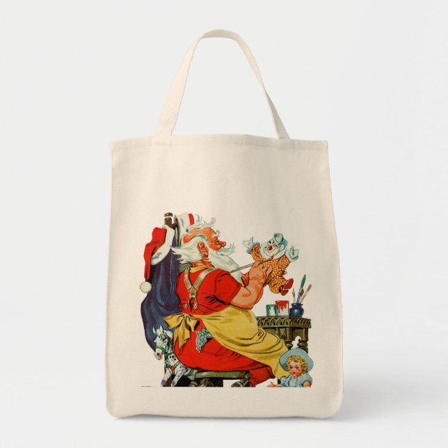 Tote Bag Père Noël au travail (Devant)