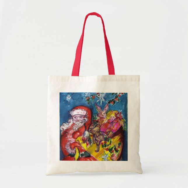 Tote Bag Père Noël avec des cadeaux (Devant)