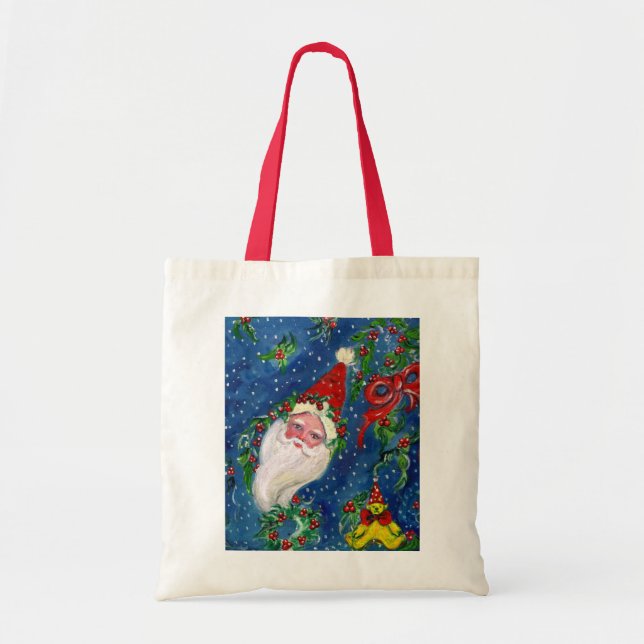 Tote Bag PÈRE NOËL AVEC JOUETS Nuit de Noël (Devant)