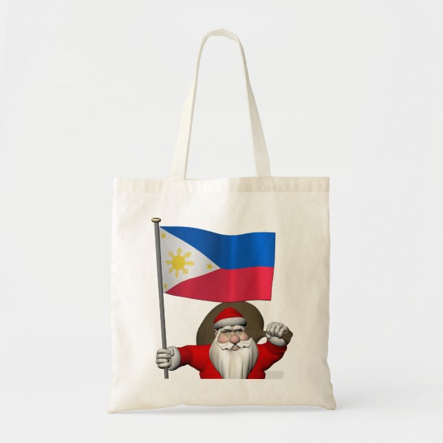 Tote Bag Père Noël Avec L'Enseigne Des Philippines (Devant)