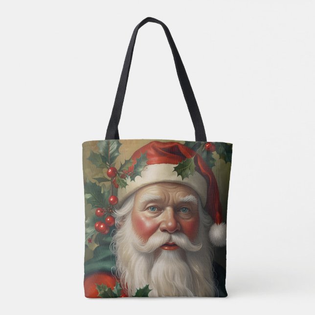 Tote Bag Père Noël Avec Mistletoe (Dos)