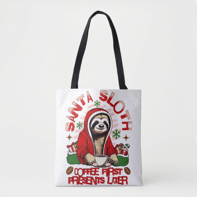 Tote Bag Père Noël café paresseux (Devant)