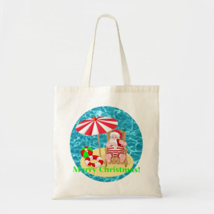 Tote Bag Père Noël de plage