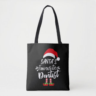 Tote Bag père Noël dentiste préféré - cadeau de noël impres
