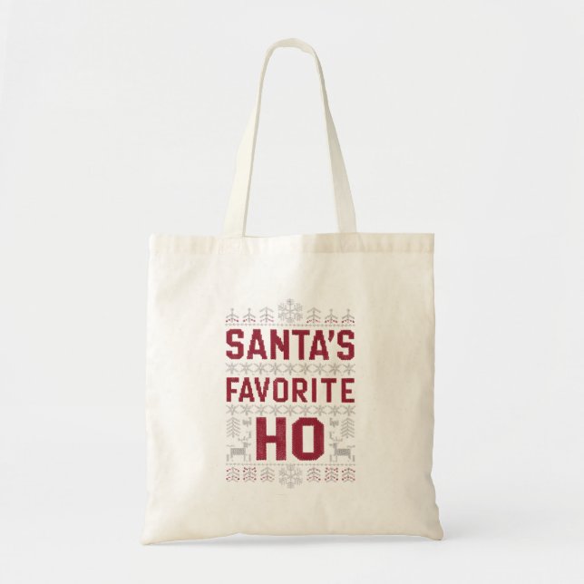 Tote Bag Père Noël Favori Ho Douleur de Noël moche (Devant)