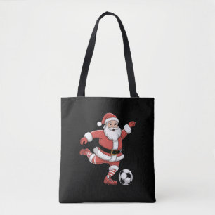 Tote Bag Père Noël Joue au Football Noël Sports