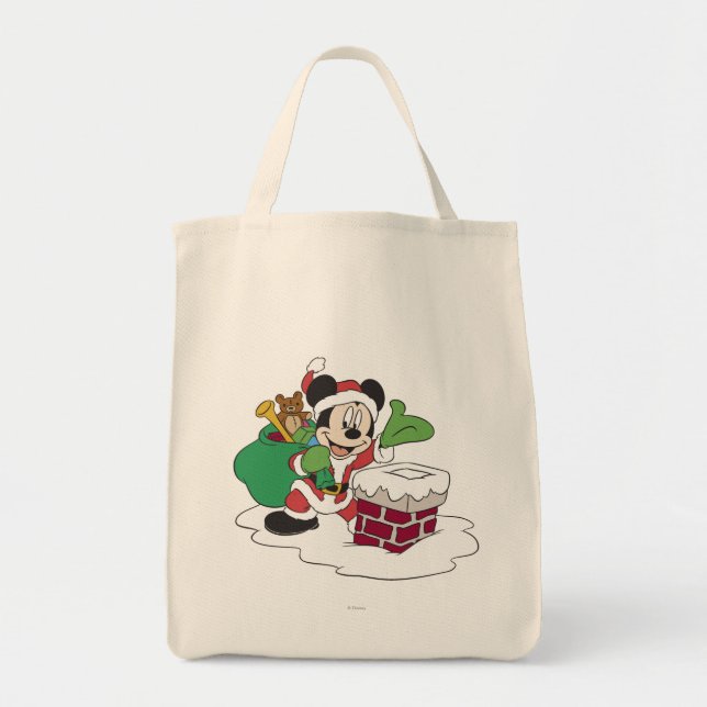 Tote Bag Père Noël Mickey Descend Chimney (Devant)