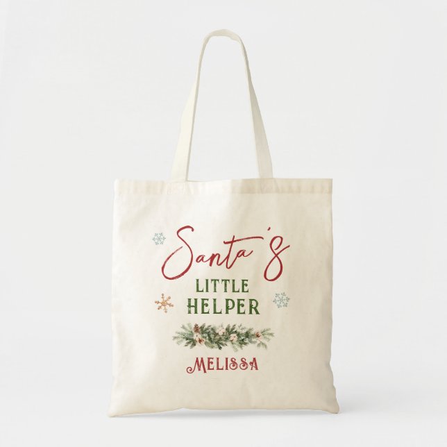 Tote Bag Père Noël Petite Aide Enfants de Noël Enfants de N (Devant)