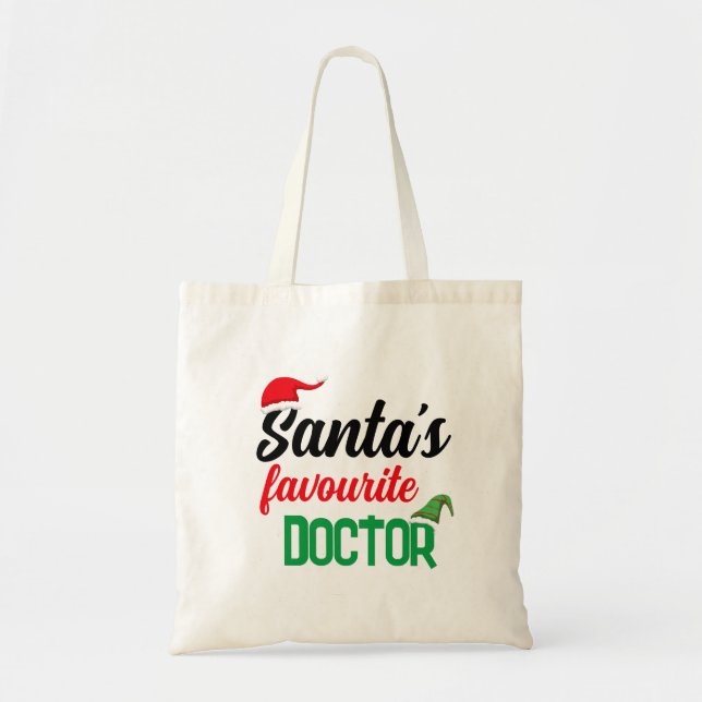 Tote Bag Père Noël préféré docteur Noël elfe casquette drôl (Devant)