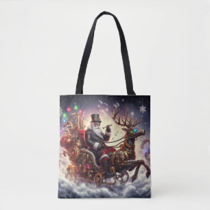 Tote Bag Père Noël/Reindeer steampunk Noël/hiver