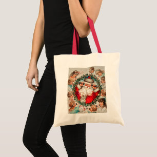 Tote Bag Père Noël victorien au téléphone avec des enfants