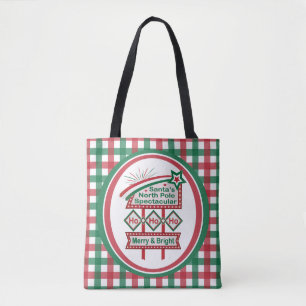 Tote Bag Père Noël's Retro Marquee - Ho Ho Ho Joyeux et lum